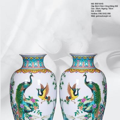 CẶP BÌNH CHIM CÔNG ĐĂNG ĐỐI - SẢN PHẨM SỨ XƯƠNG CAO CẤP